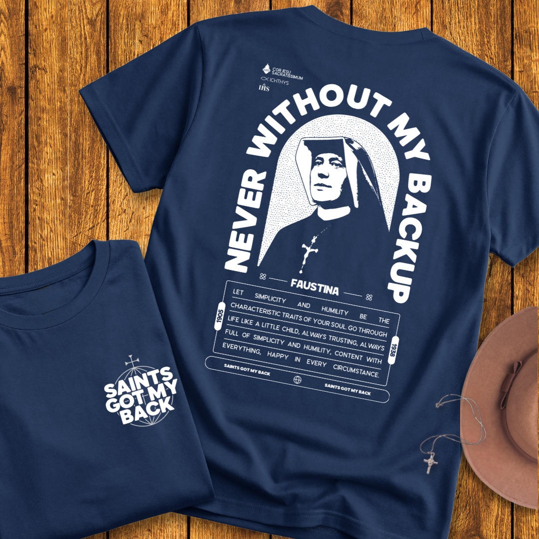 St Faustina Back Print T-Shirt