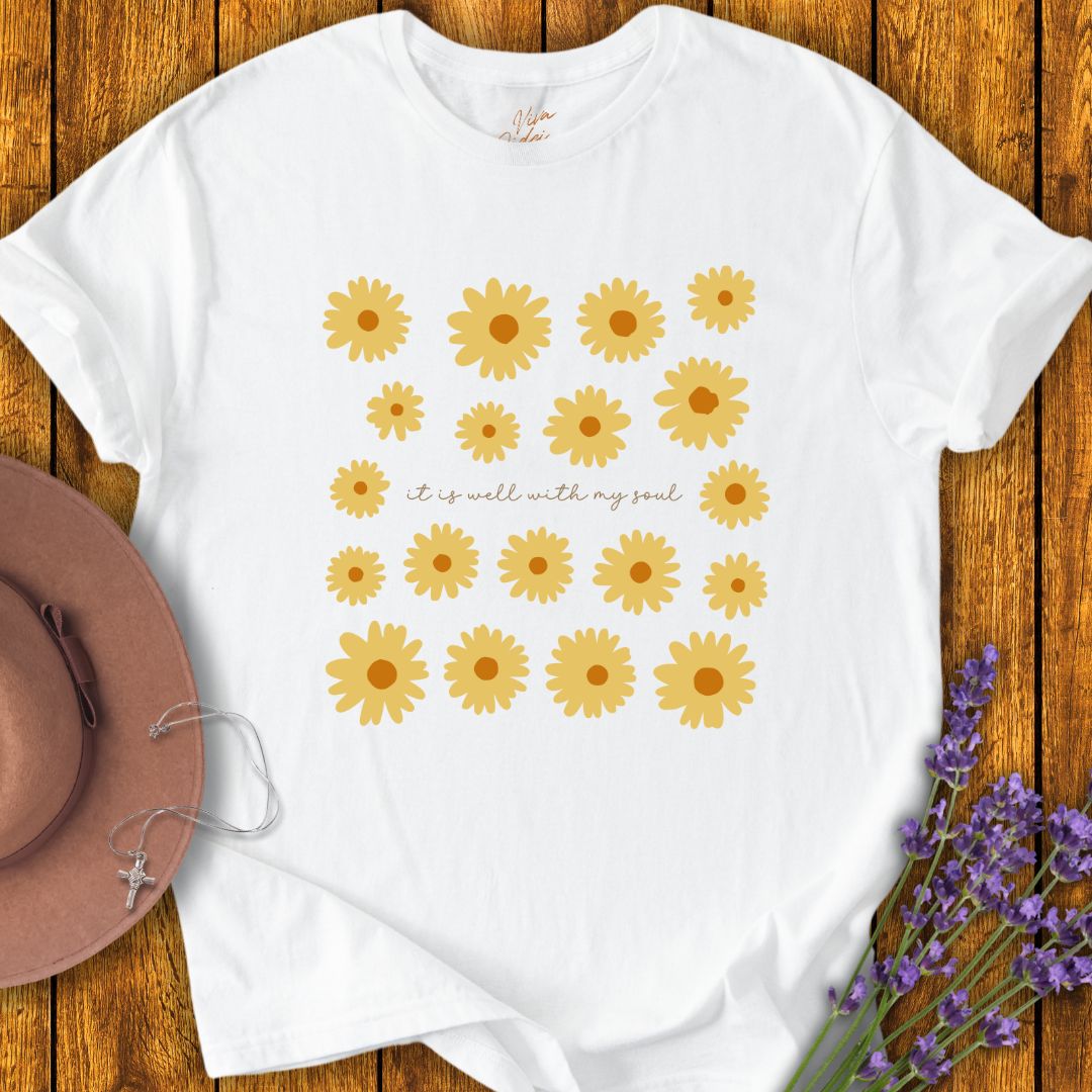 It Is Well With My Soul Flowers T-Shirt