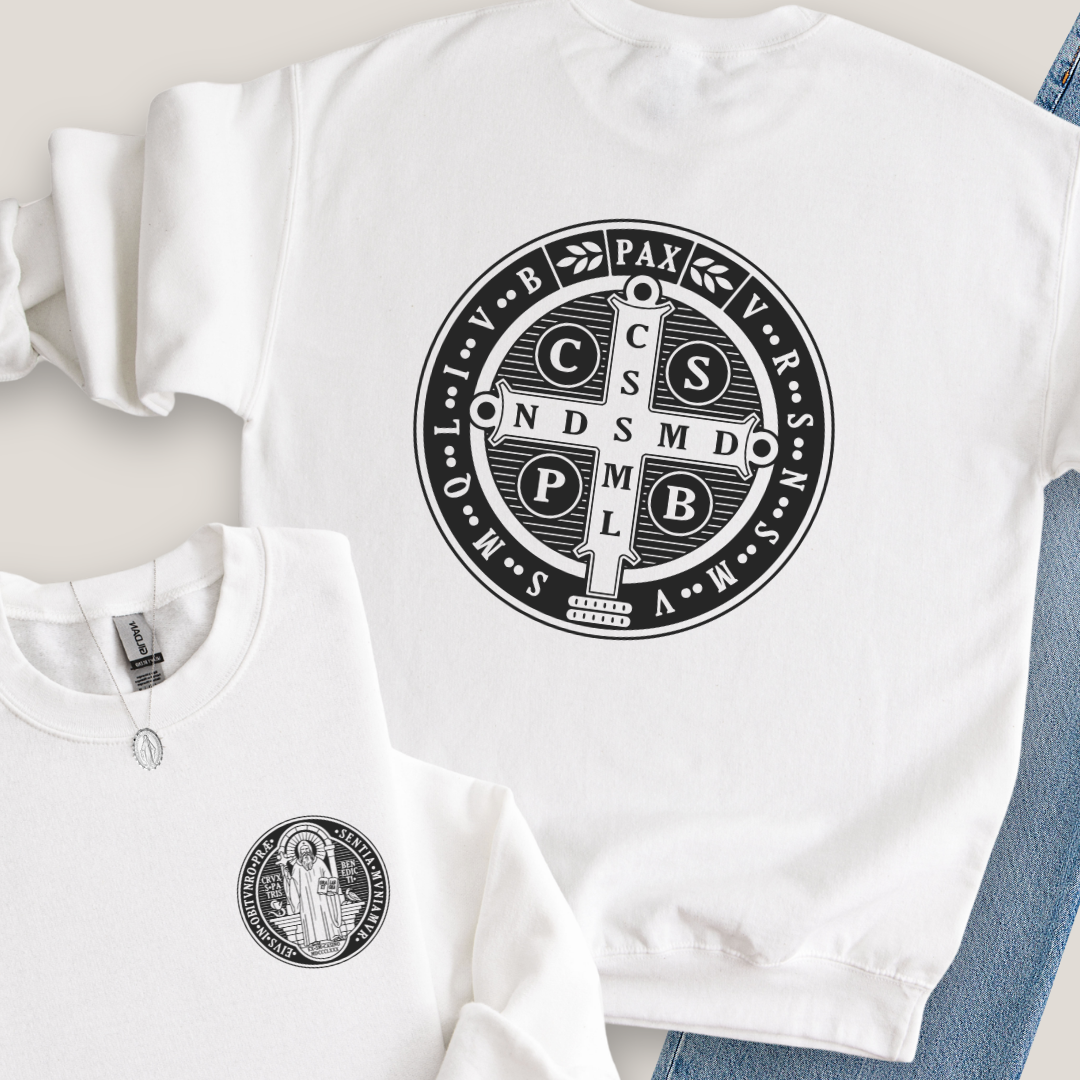 St Benedict Medal Back Print Sweatshirt
