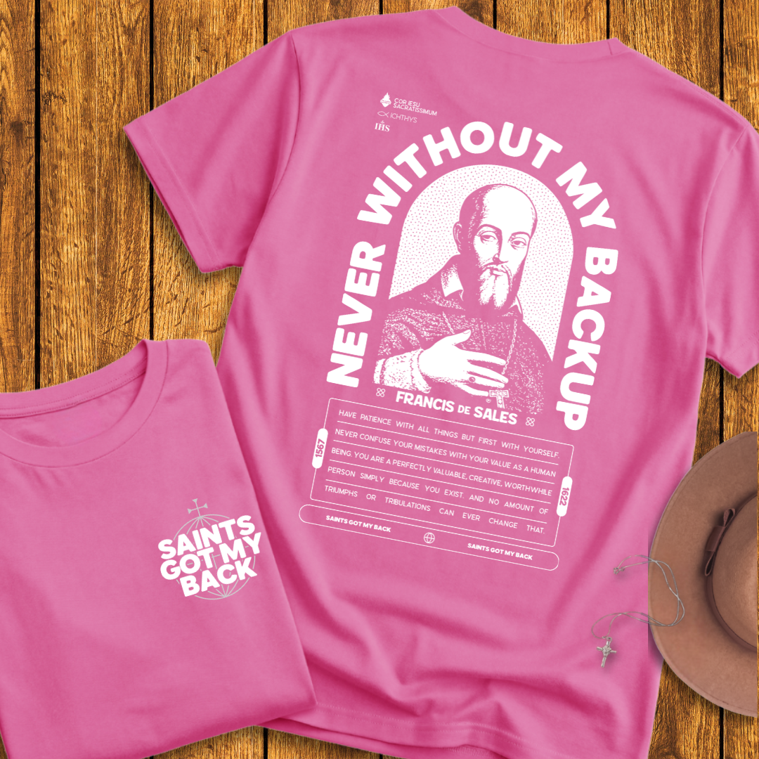 St Francis de Sales Back Print T-Shirt