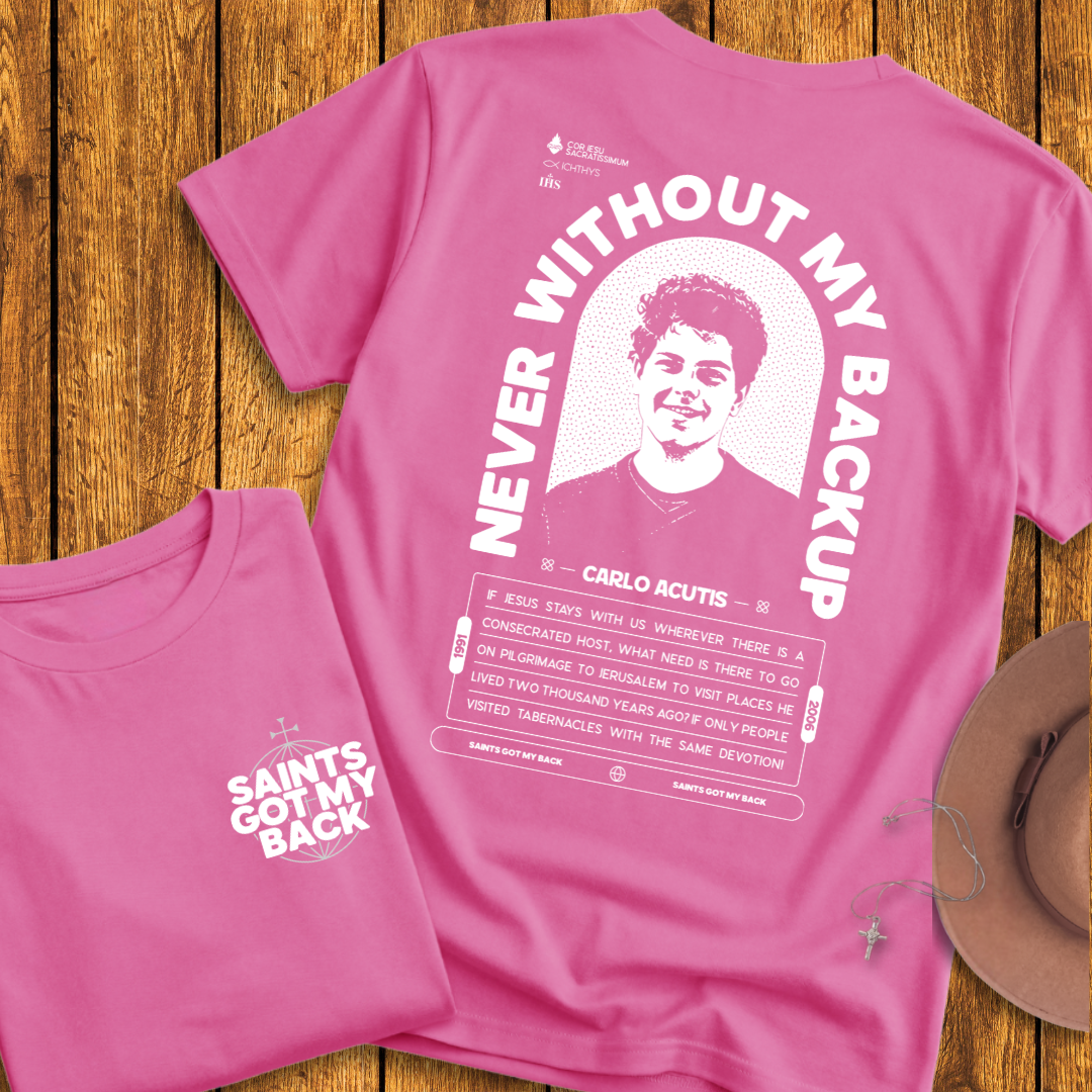 St Carlo Acutis Back Print T-Shirt