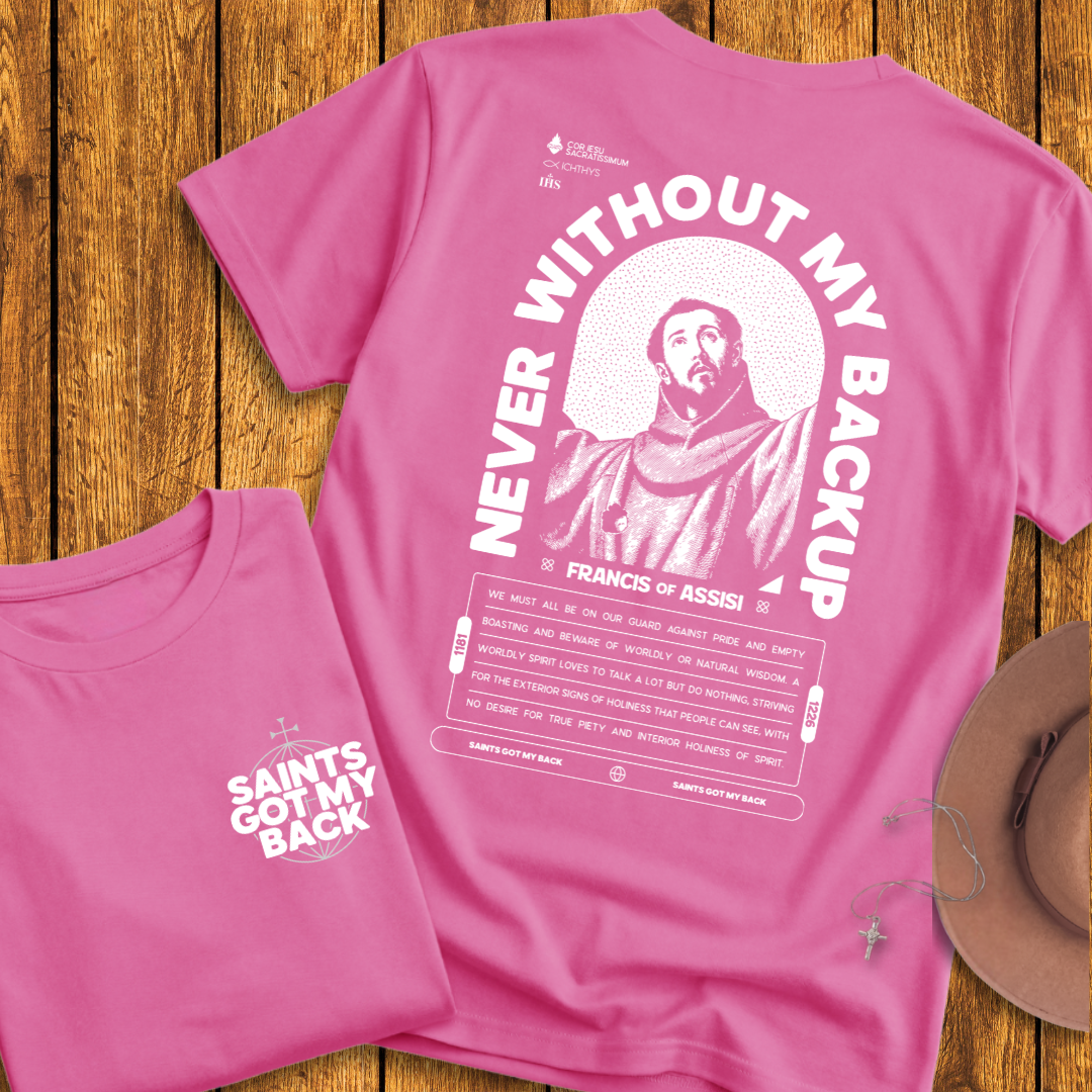 St Francis of Assisi Back Print T-Shirt