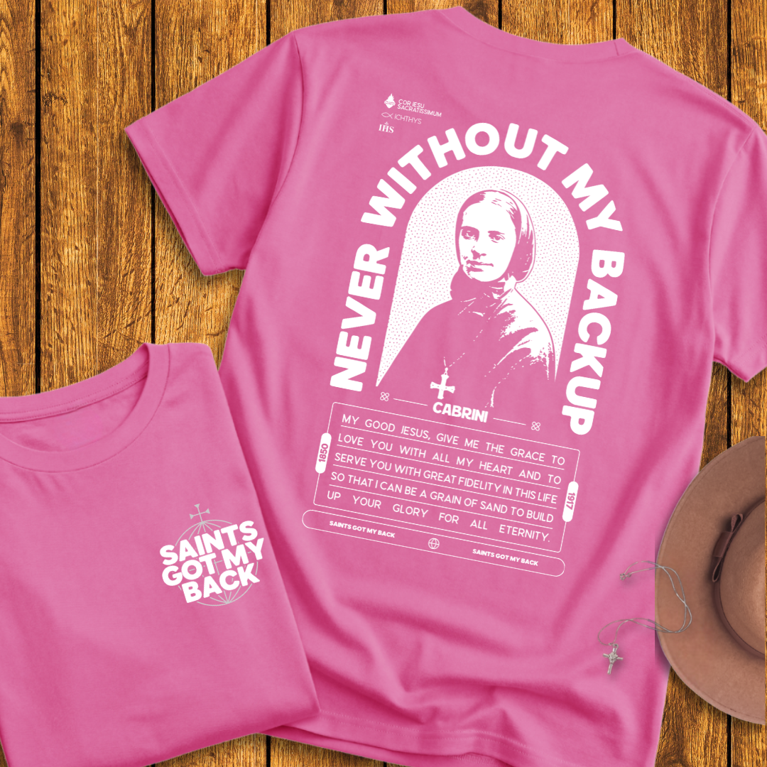 St Frances Cabrini Back Print T-Shirt