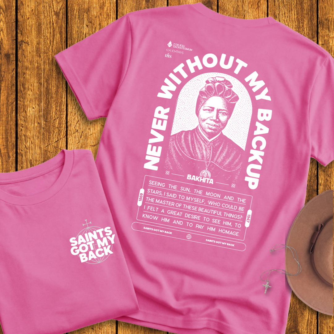 St Bakhita Back Print T-Shirt