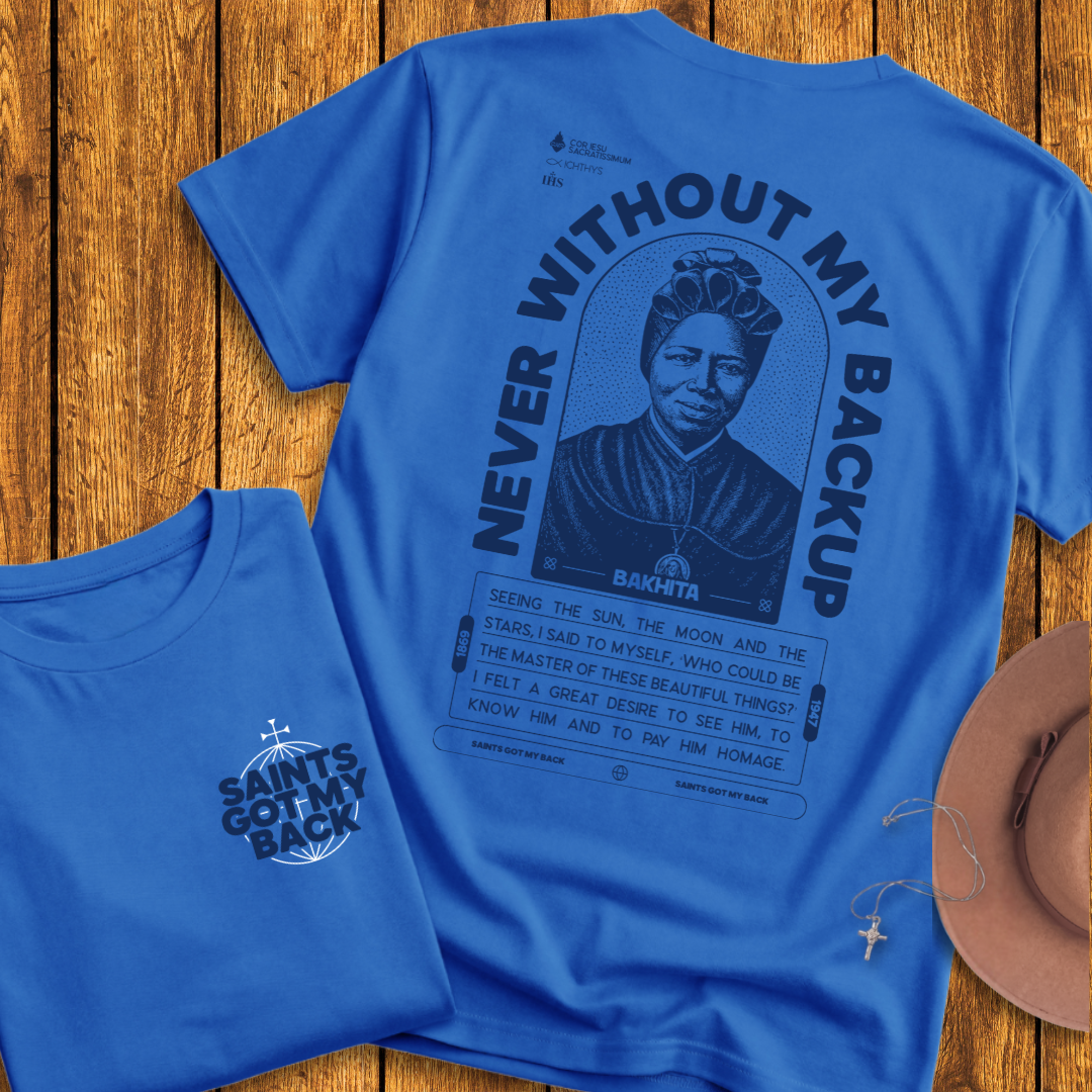 St Bakhita Back Print T-Shirt