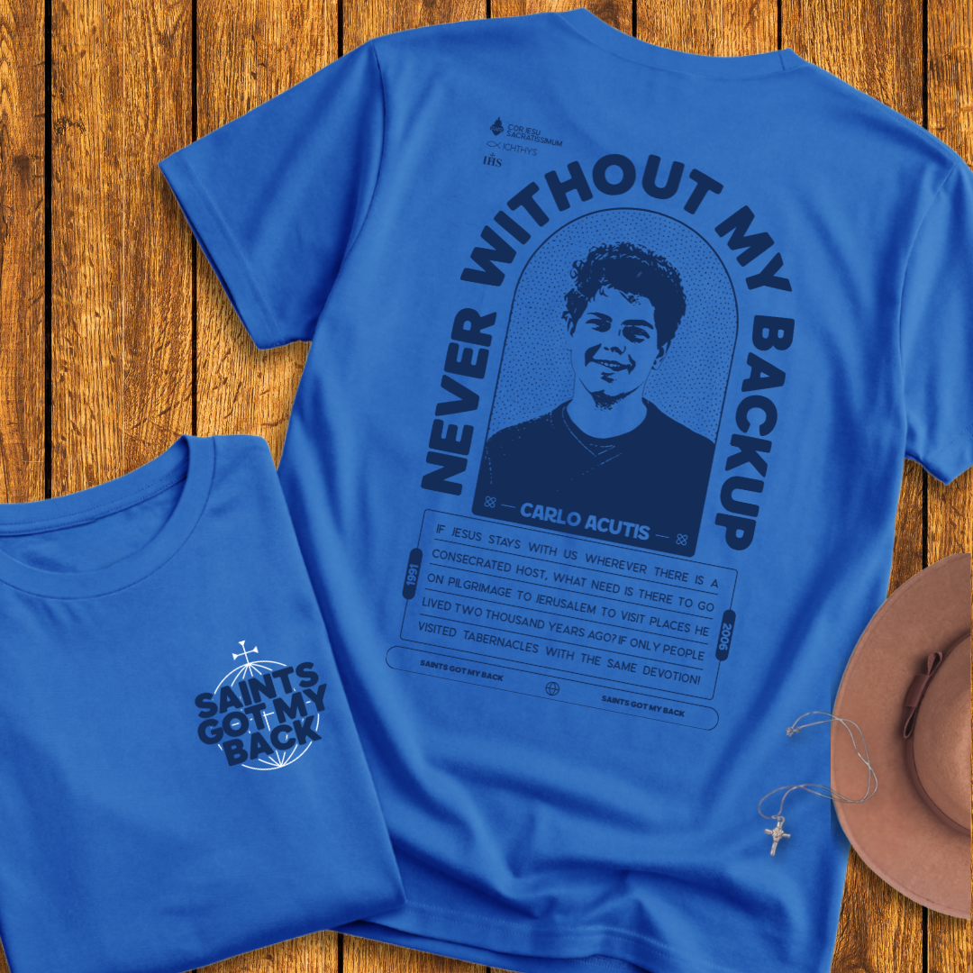 St Carlo Acutis Back Print T-Shirt