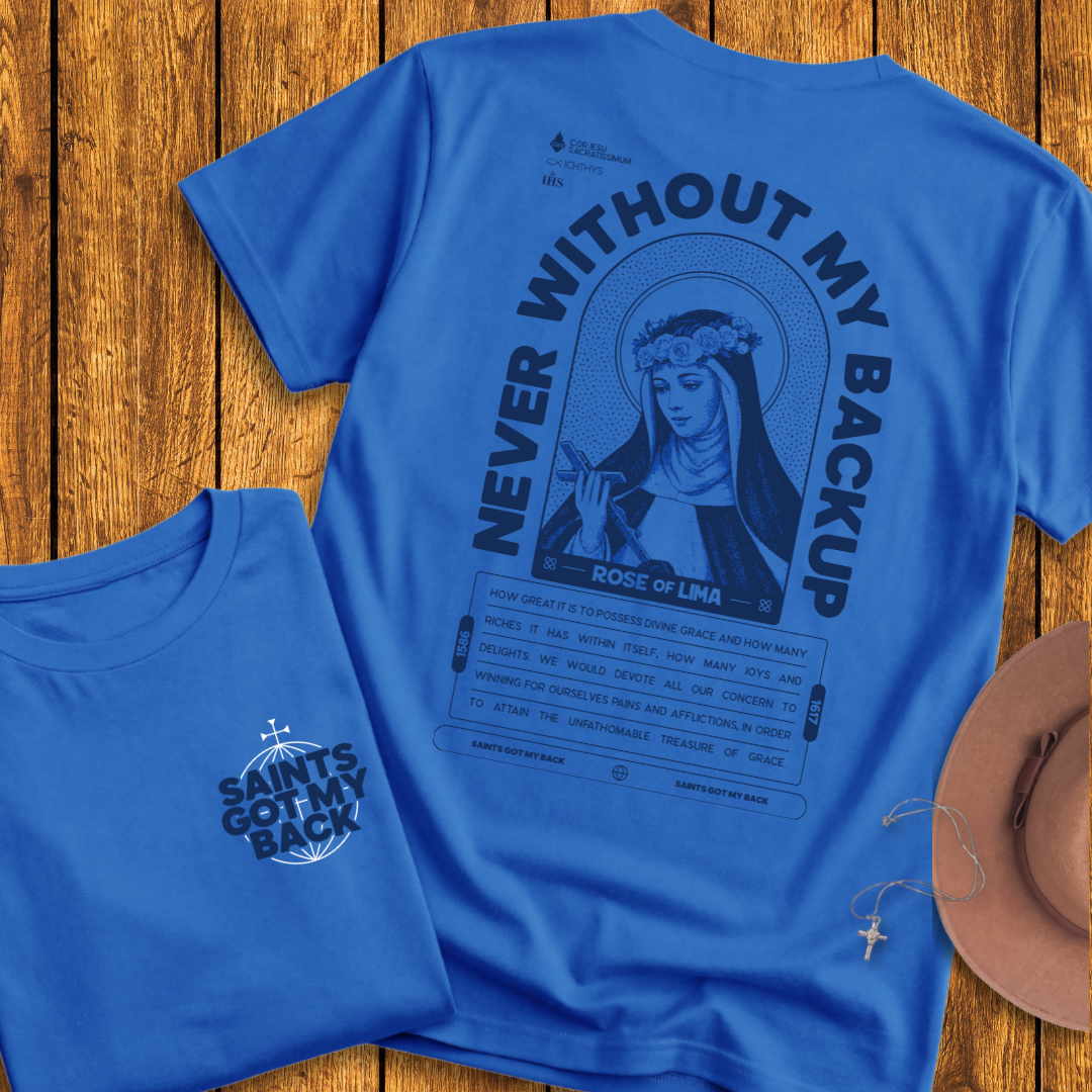 St Rose of Lima Back Print T-Shirt