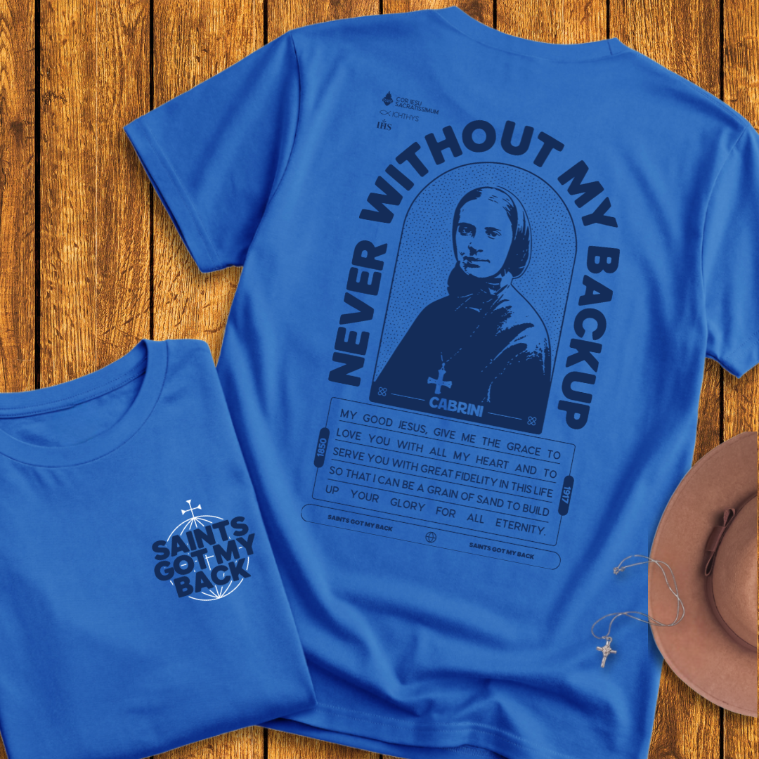 St Frances Cabrini Back Print T-Shirt