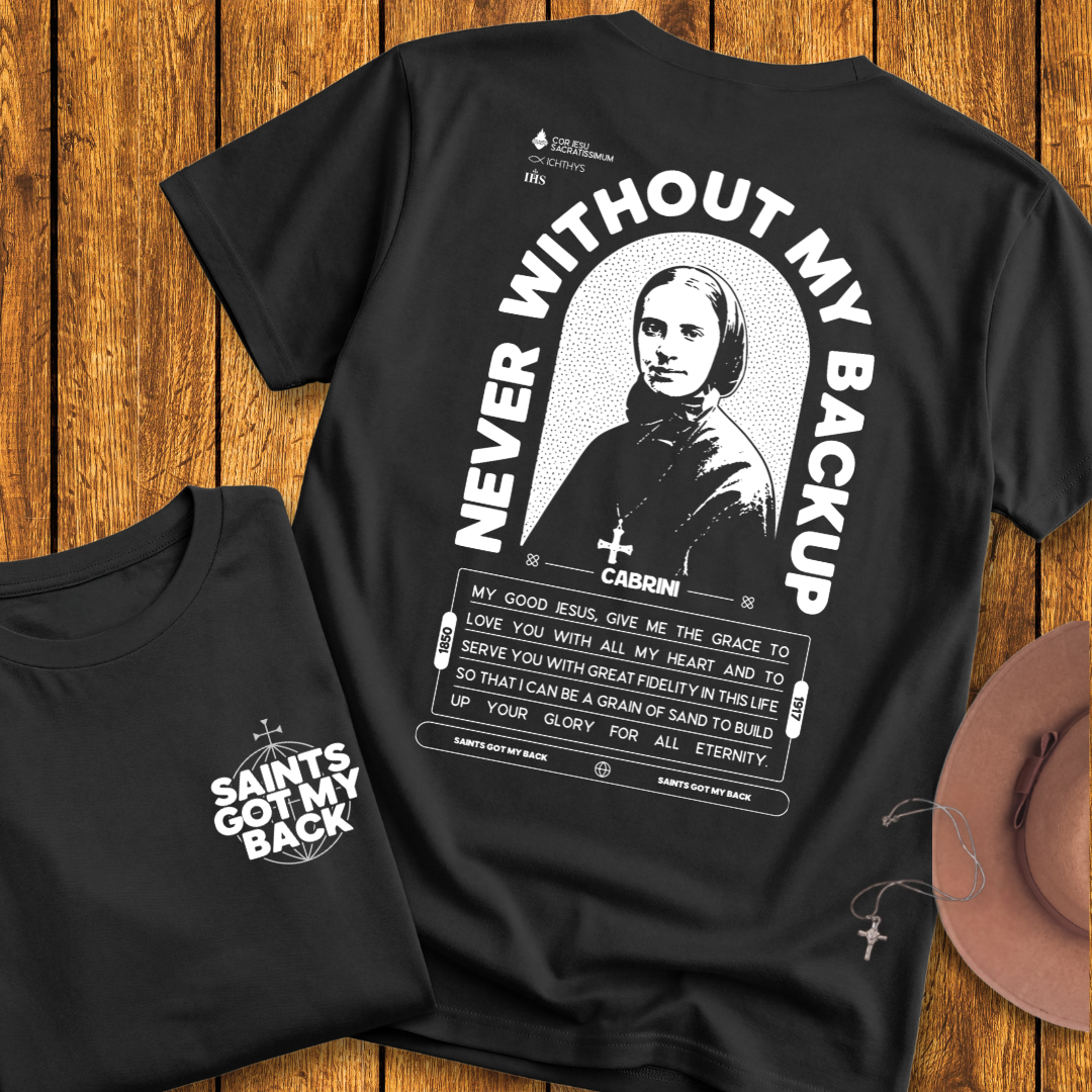 St Frances Cabrini Back Print T-Shirt