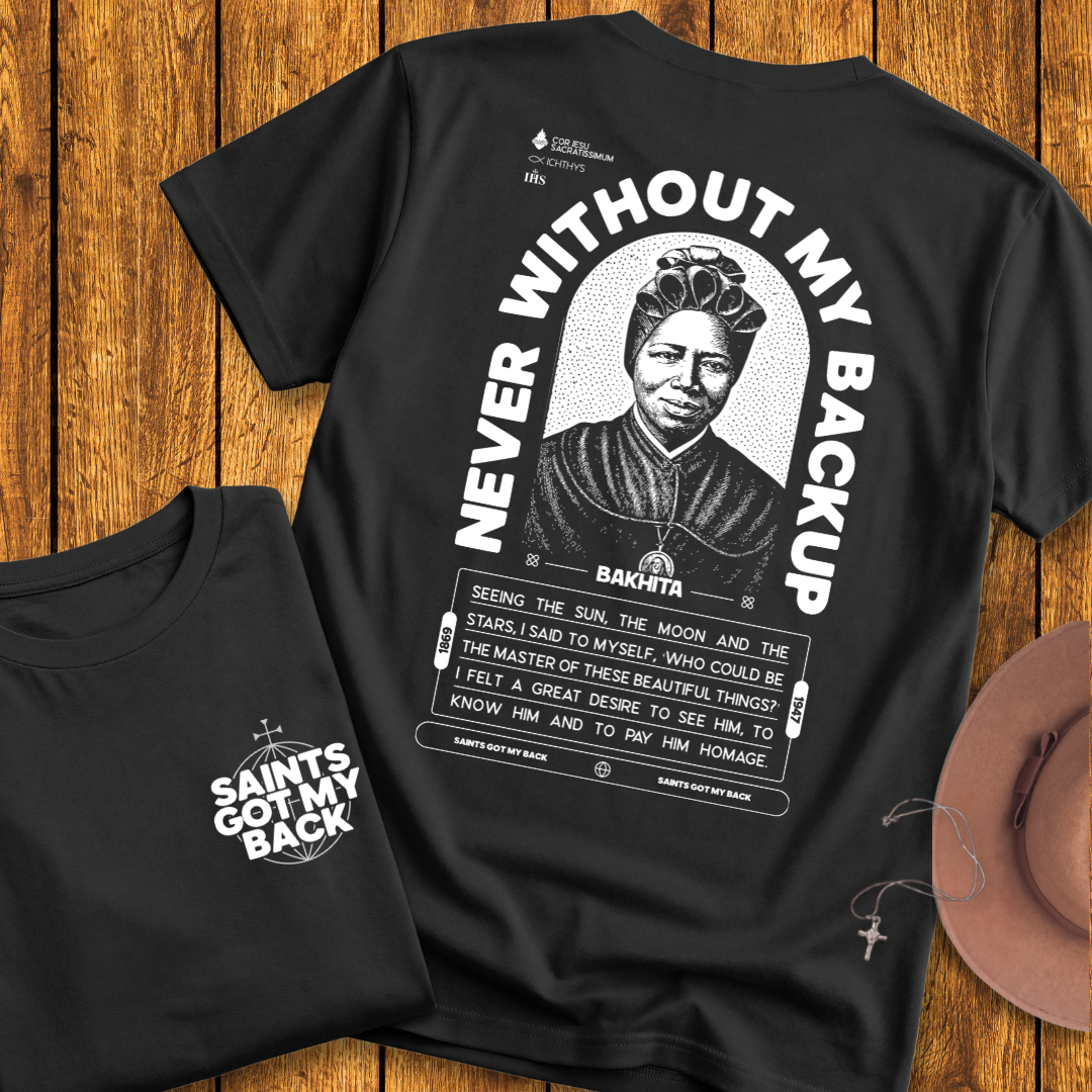 St Bakhita Back Print T-Shirt