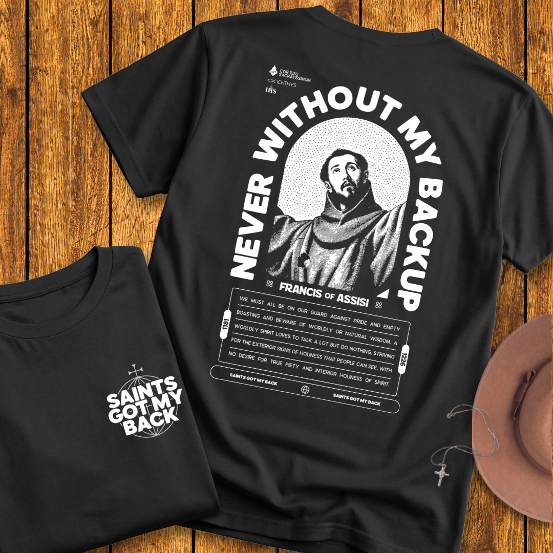 St Francis of Assisi Back Print T-Shirt