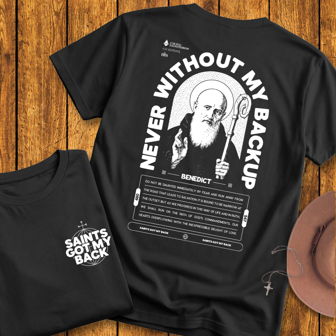 St Benedict Back Print T-Shirt