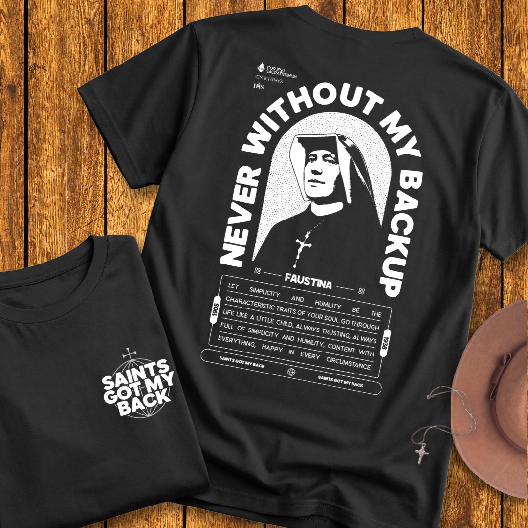 St Faustina Back Print T-Shirt