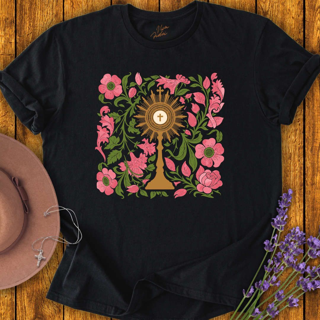 Monstrance and Flowers T-Shirt