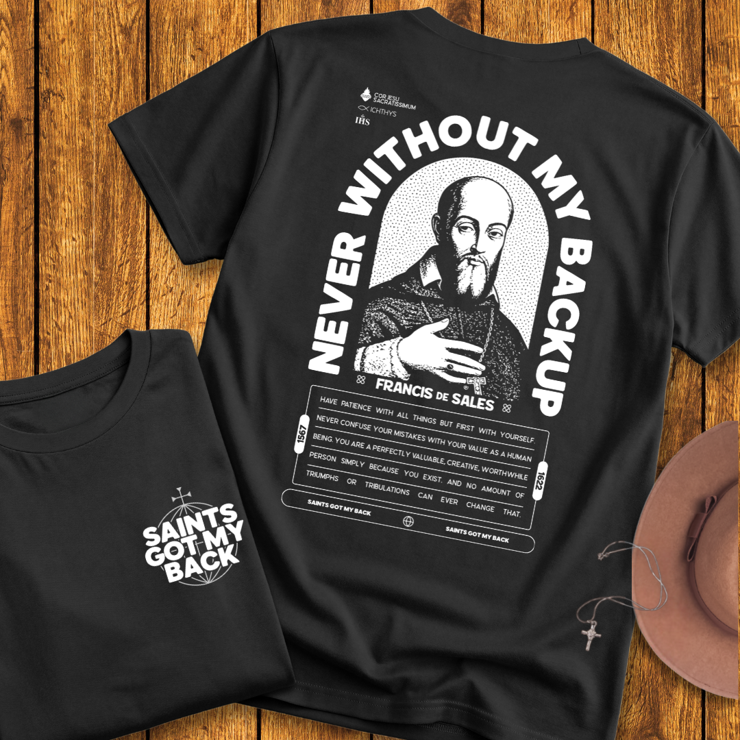 St Francis de Sales Back Print T-Shirt