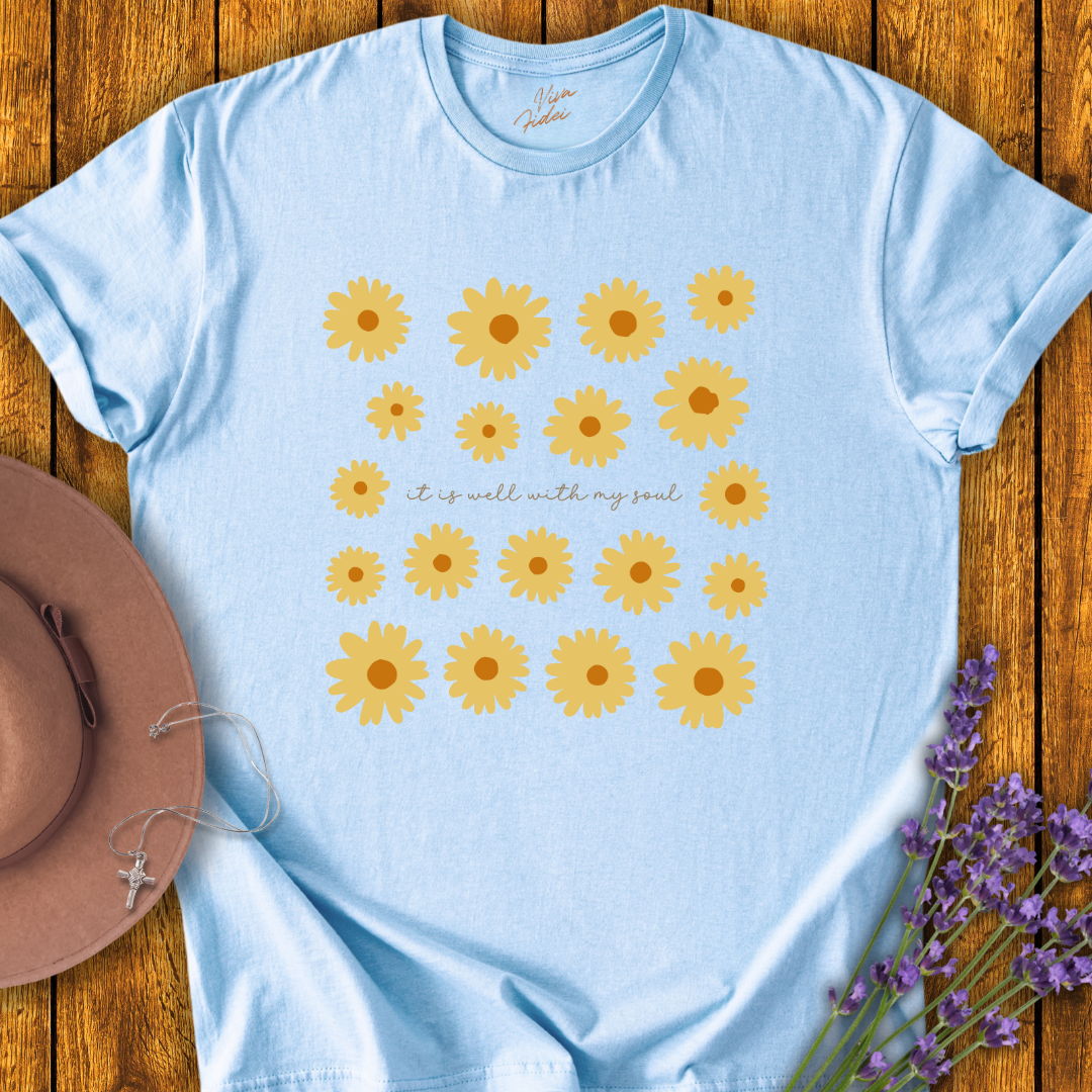 It Is Well With My Soul Flowers T-Shirt