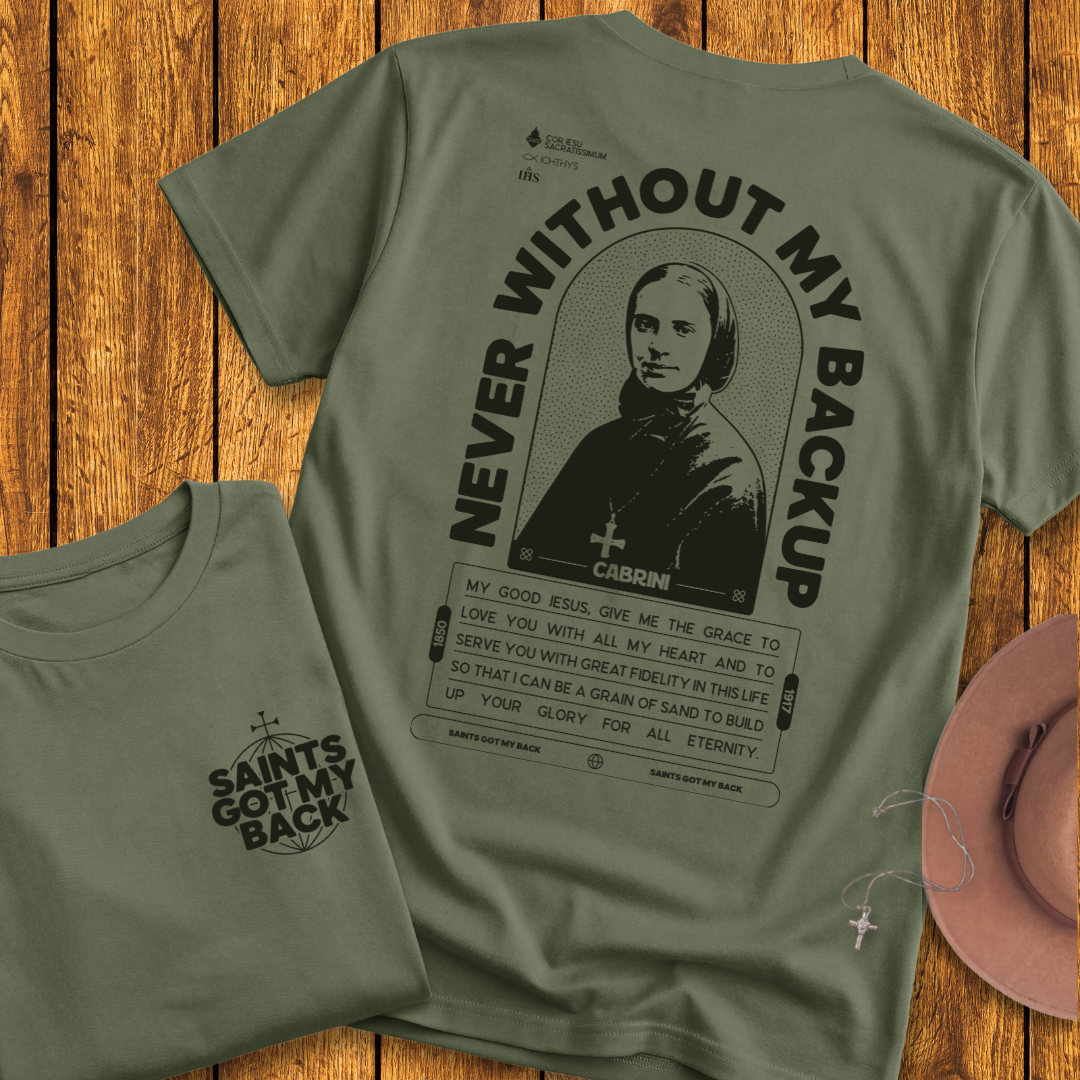 St Frances Cabrini Back Print T-Shirt