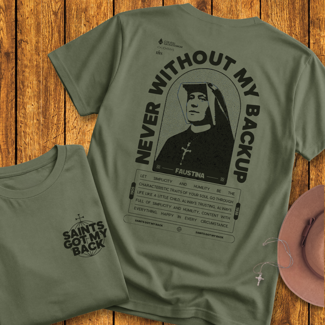 St Faustina Back Print T-Shirt