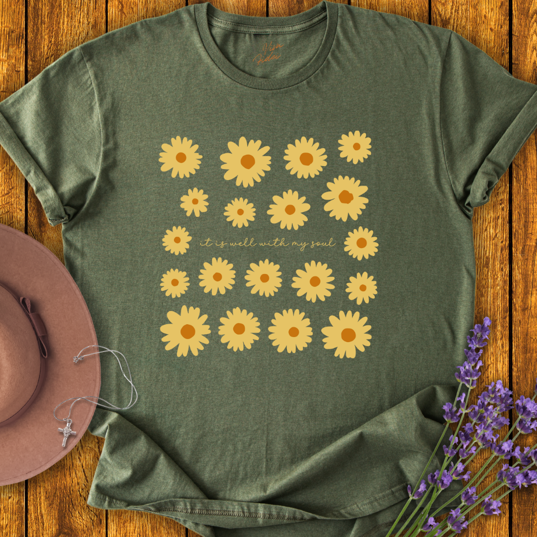 It Is Well With My Soul Flowers T-Shirt