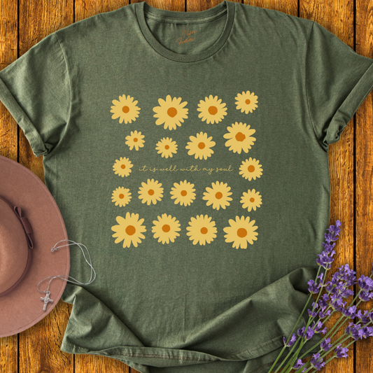 It Is Well With My Soul Flowers T-Shirt