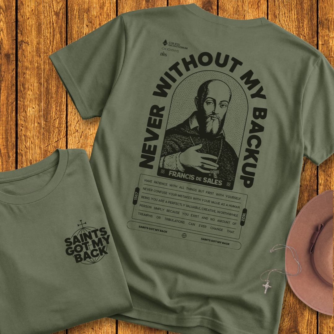 St Francis de Sales Back Print T-Shirt