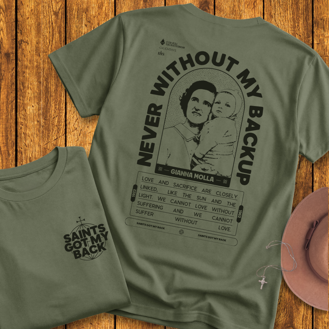 St Gianna Molla Back Print T-Shirt