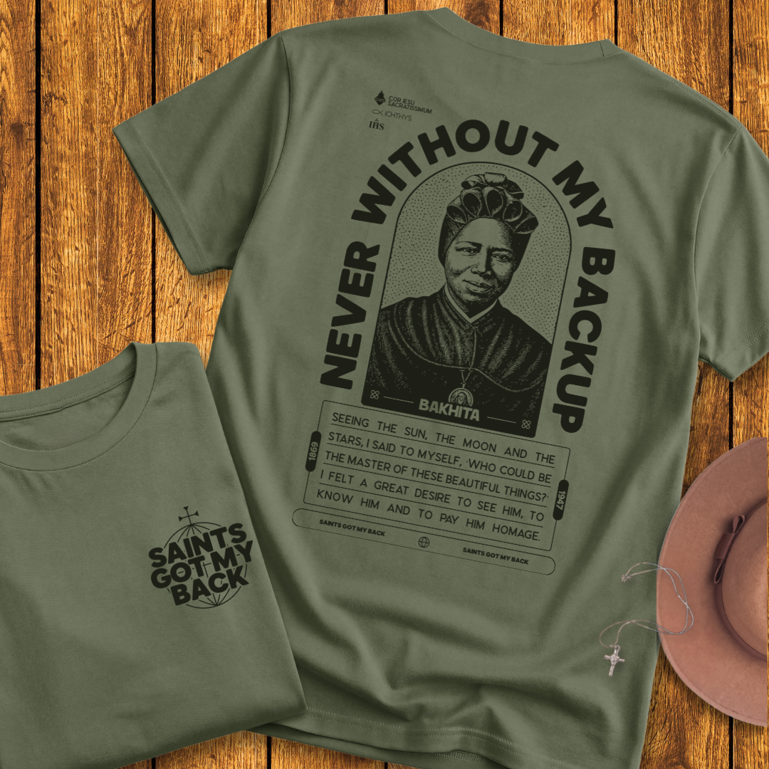 St Bakhita Back Print T-Shirt