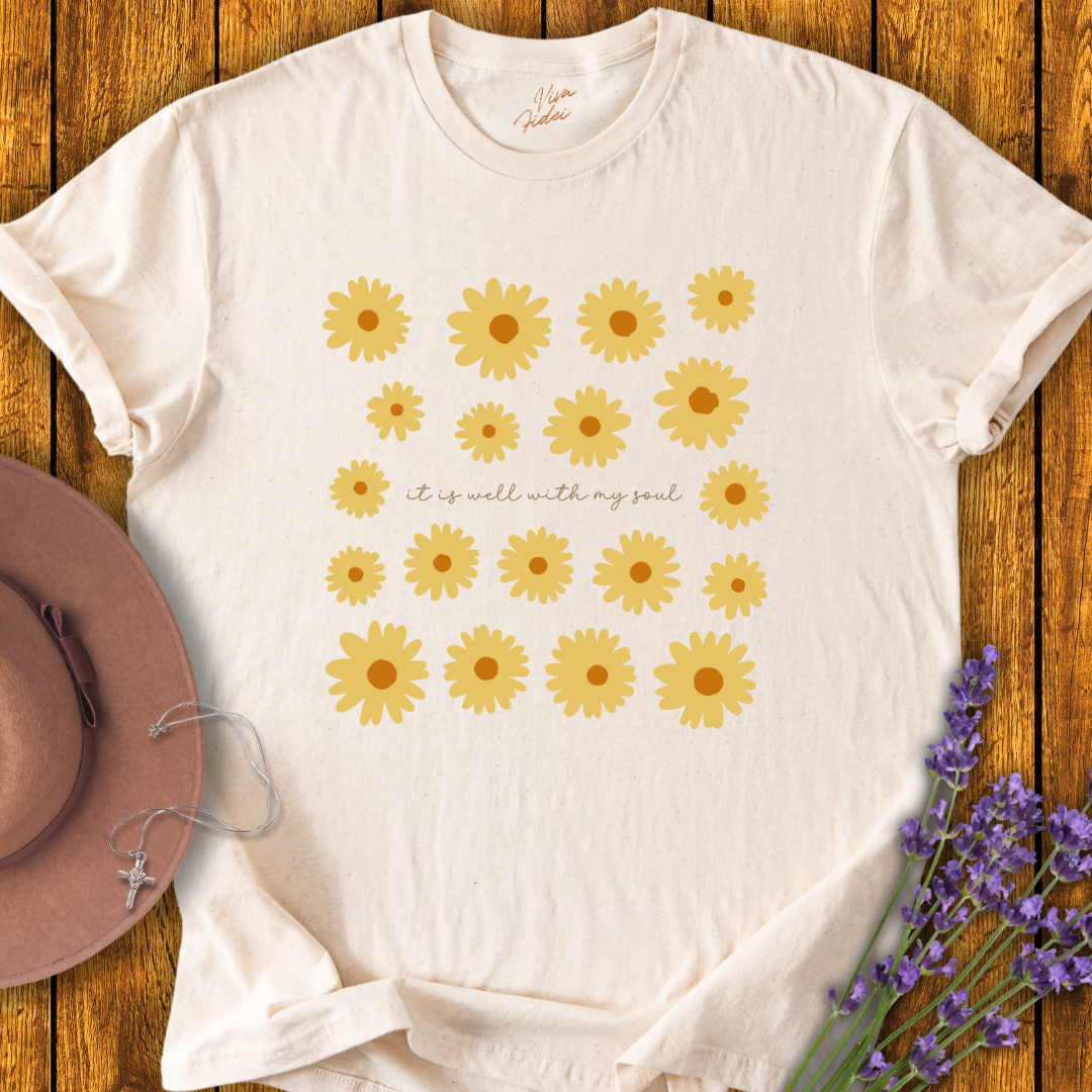 It Is Well With My Soul Flowers T-Shirt