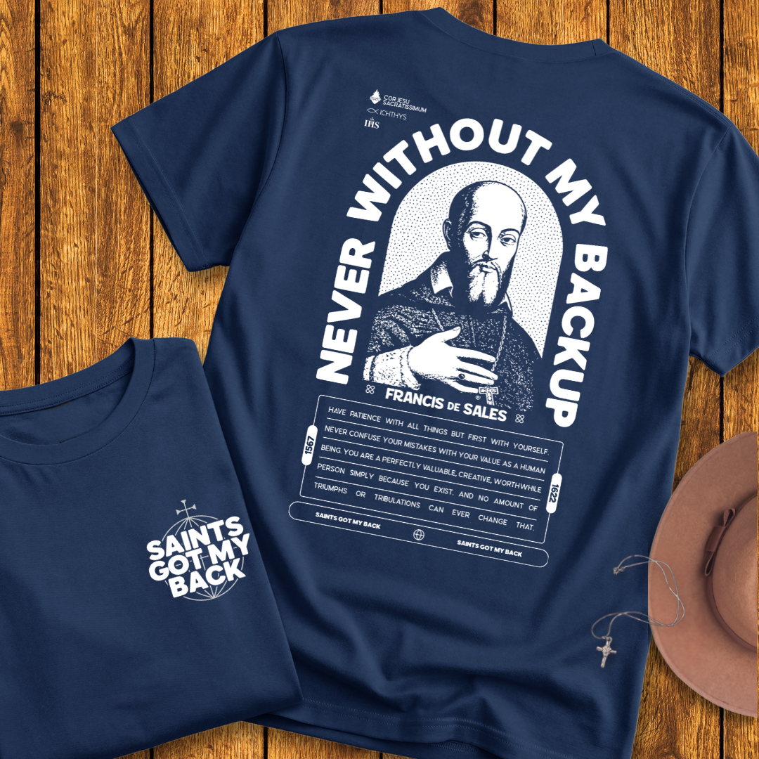 St Francis de Sales Back Print T-Shirt