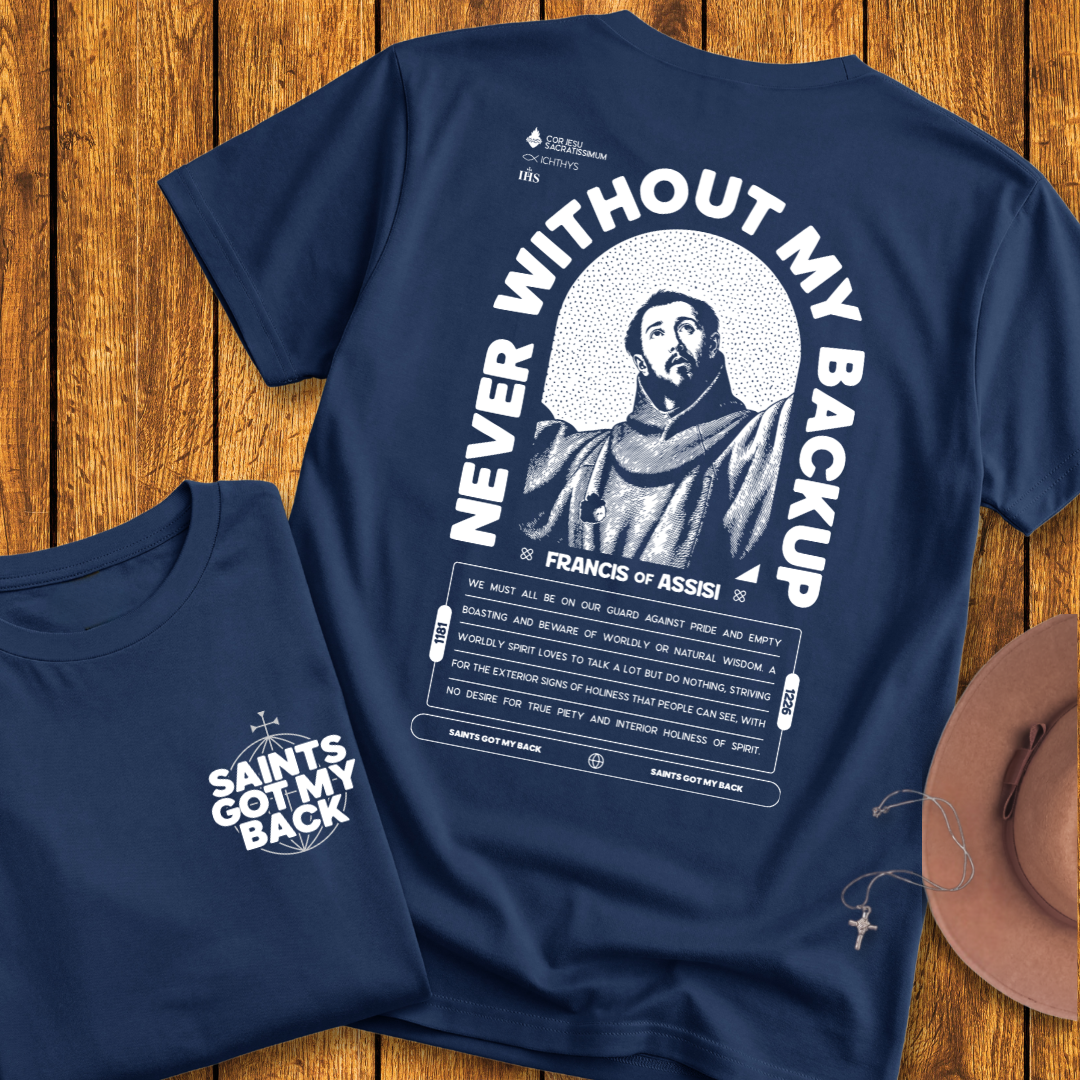 St Francis of Assisi Back Print T-Shirt