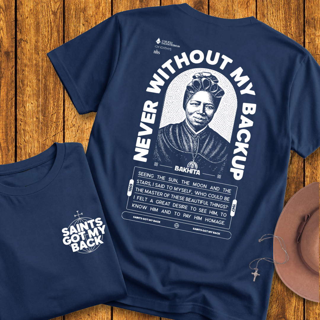 St Bakhita Back Print T-Shirt
