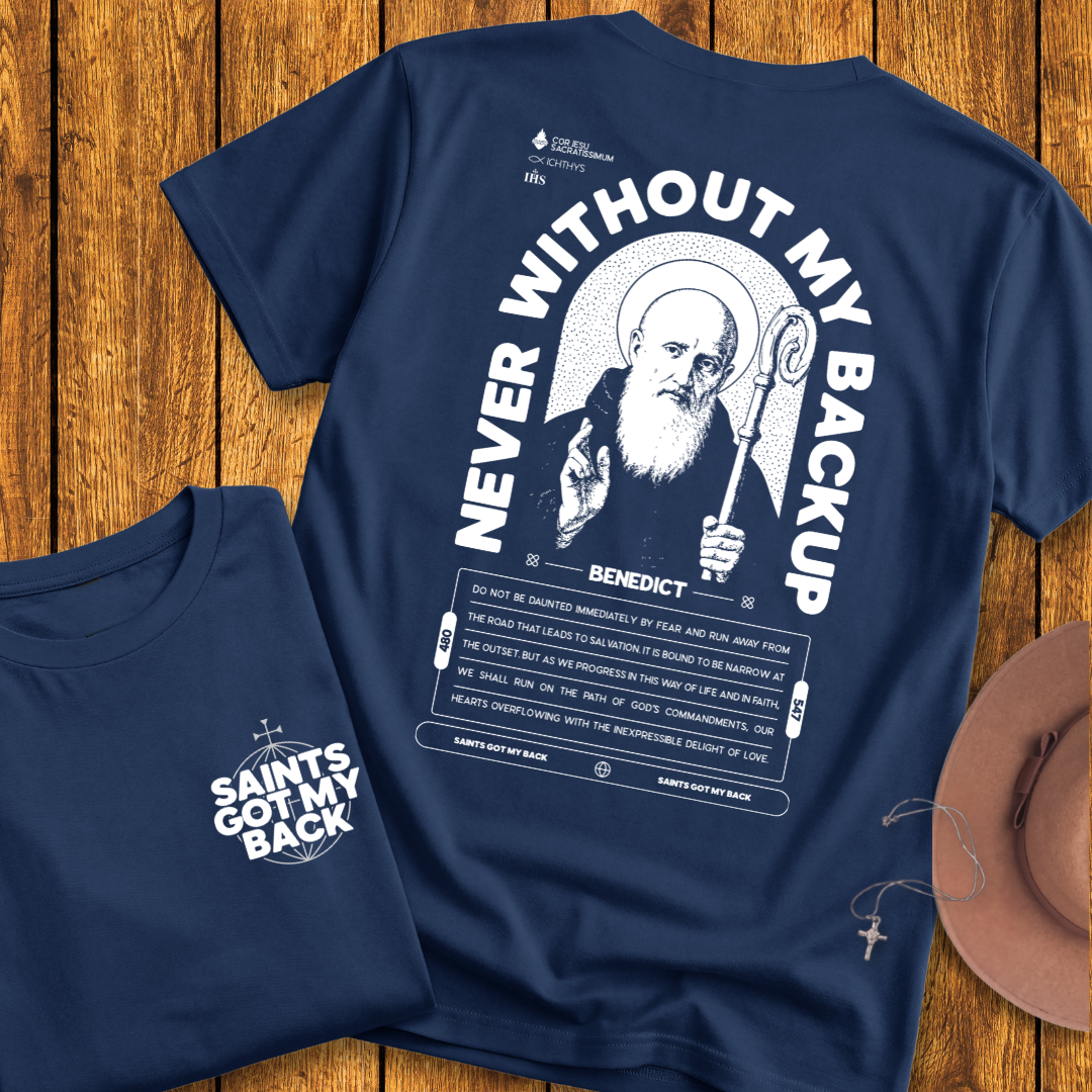 St Benedict Back Print T-Shirt