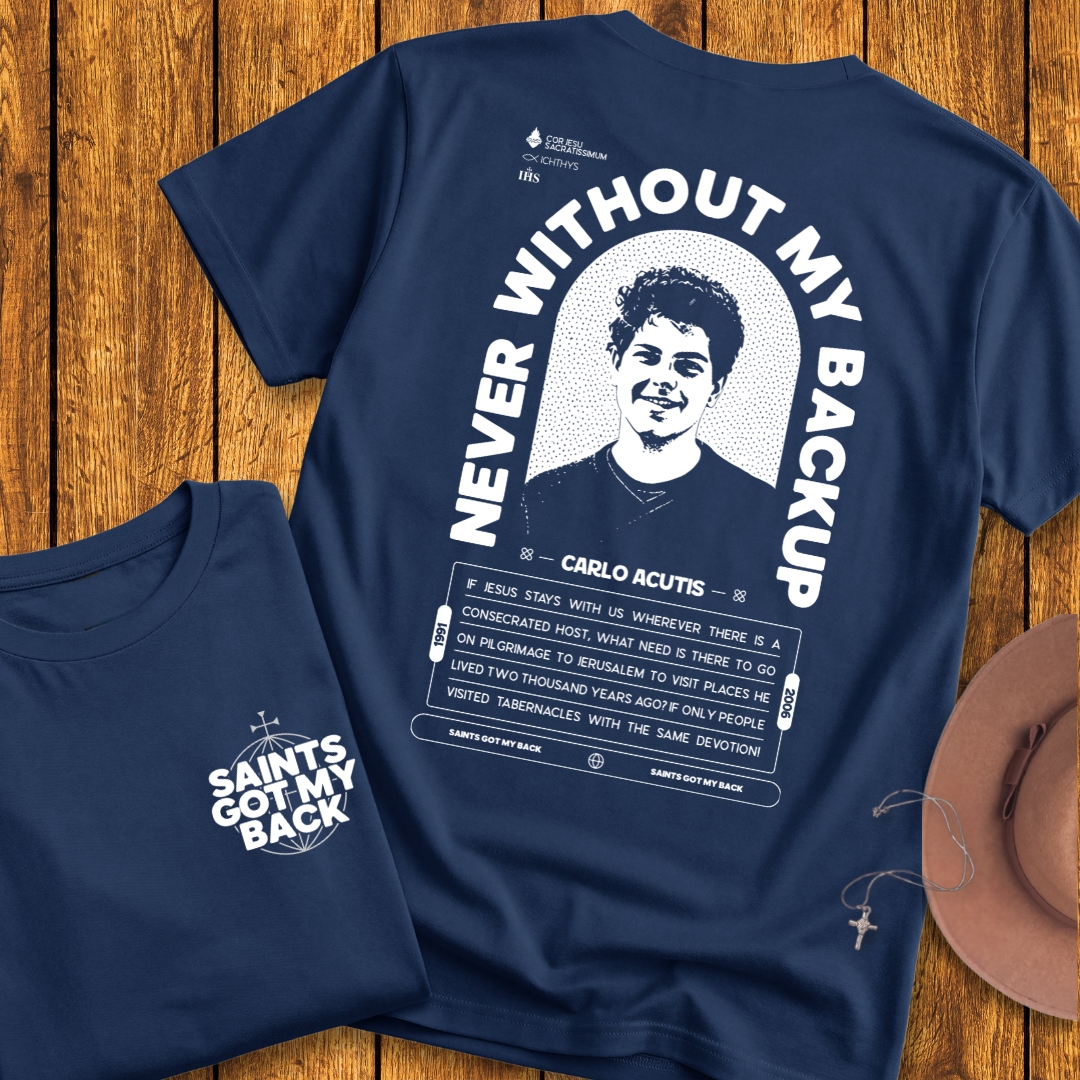 St Carlo Acutis Back Print T-Shirt