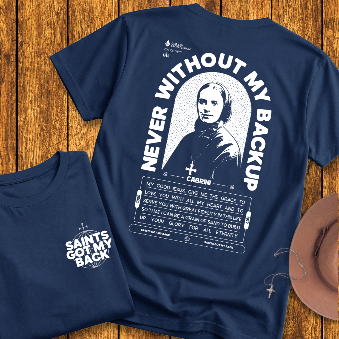 St Frances Cabrini Back Print T-Shirt