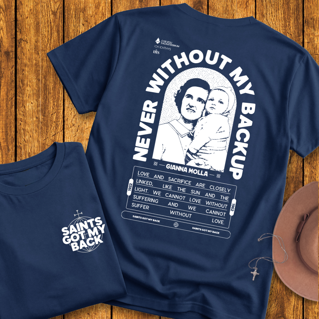 St Gianna Molla Back Print T-Shirt