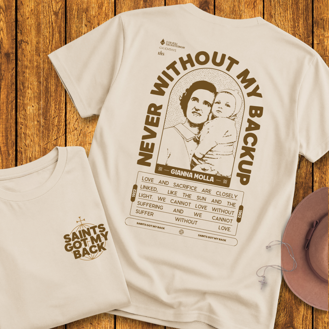 St Gianna Molla Back Print T-Shirt
