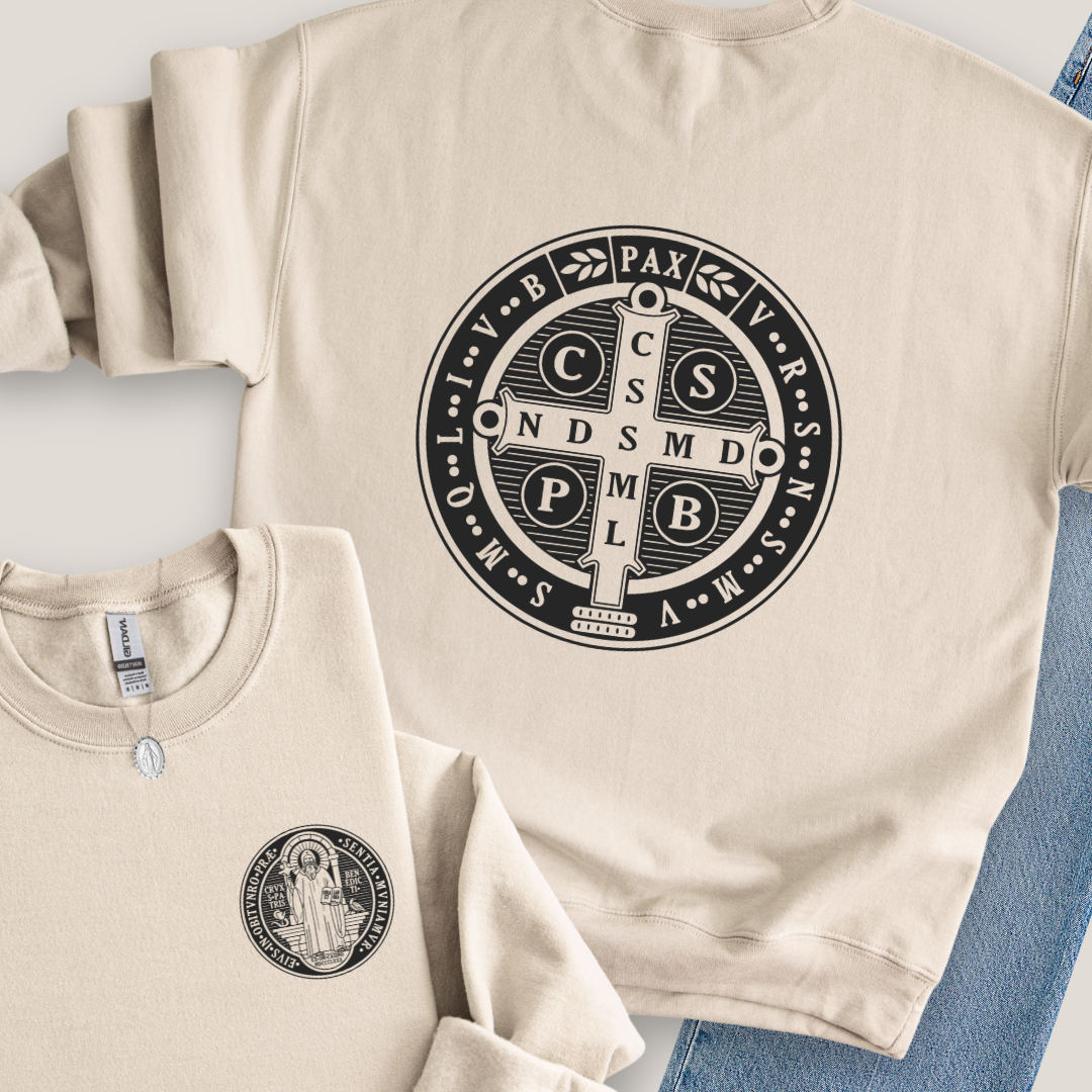 St Benedict Medal Back Print Sweatshirt