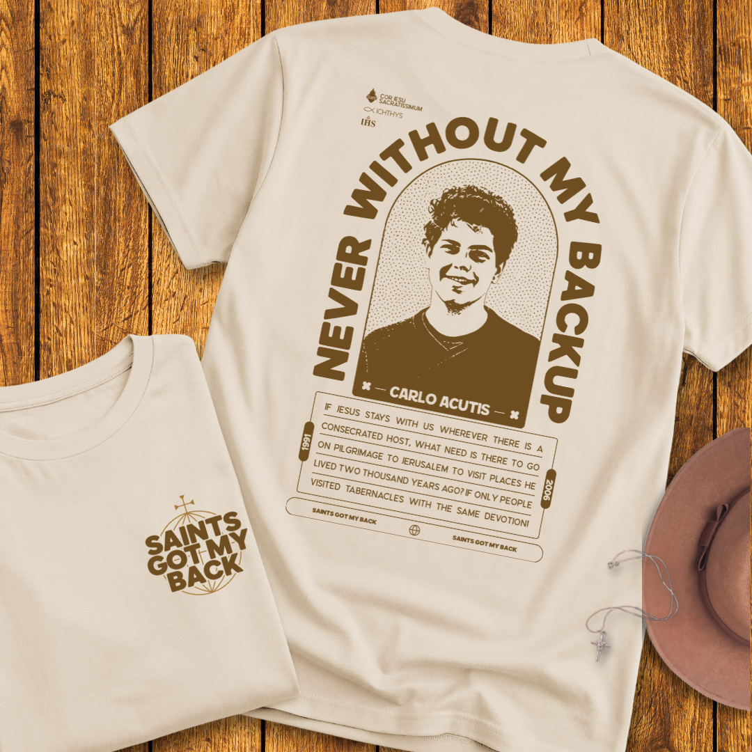 St Carlo Acutis Back Print T-Shirt