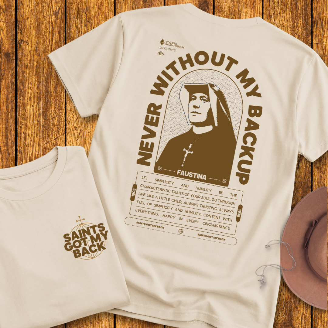St Faustina Back Print T-Shirt