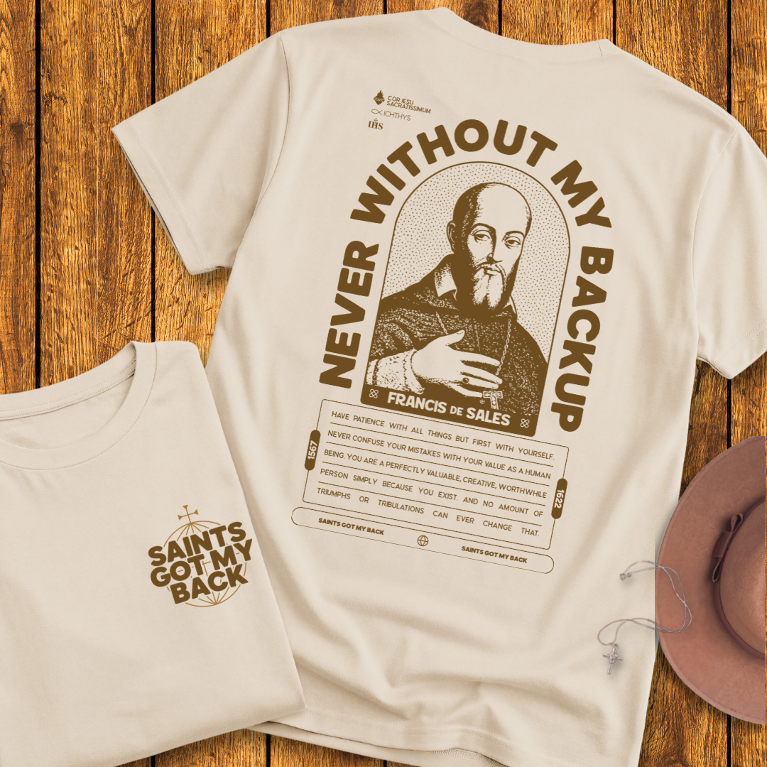St Francis de Sales Back Print T-Shirt