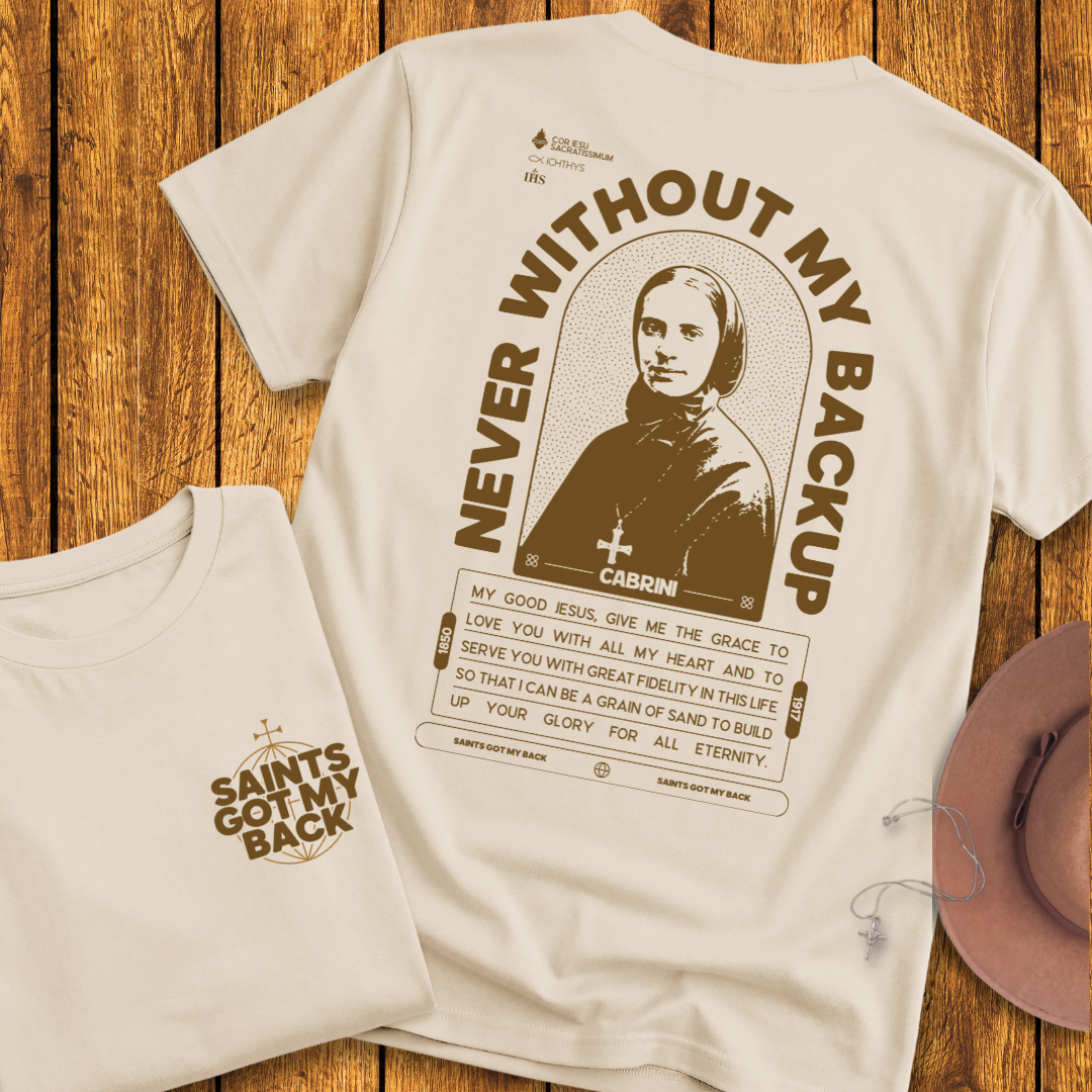 St Frances Cabrini Back Print T-Shirt
