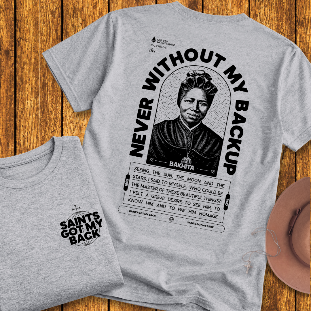 St Bakhita Back Print T-Shirt
