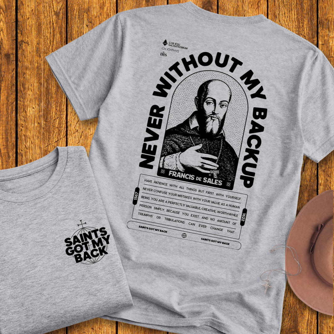 St Francis de Sales Back Print T-Shirt