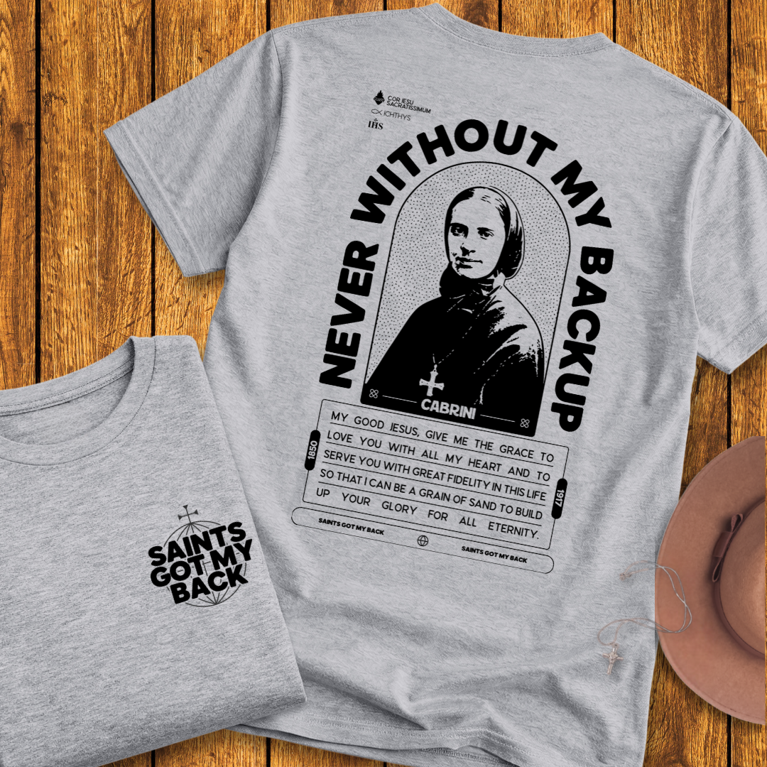 St Frances Cabrini Back Print T-Shirt