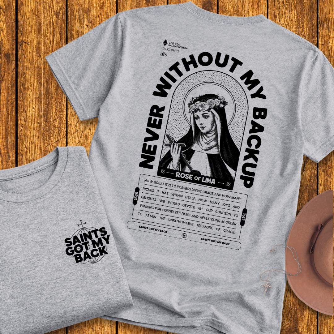 St Rose of Lima Back Print T-Shirt
