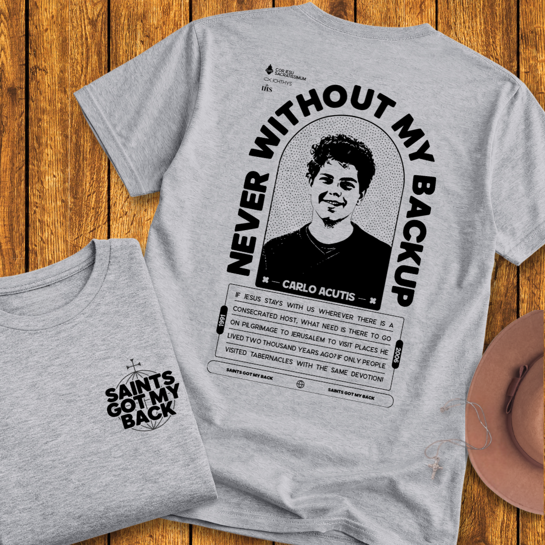 St Carlo Acutis Back Print T-Shirt