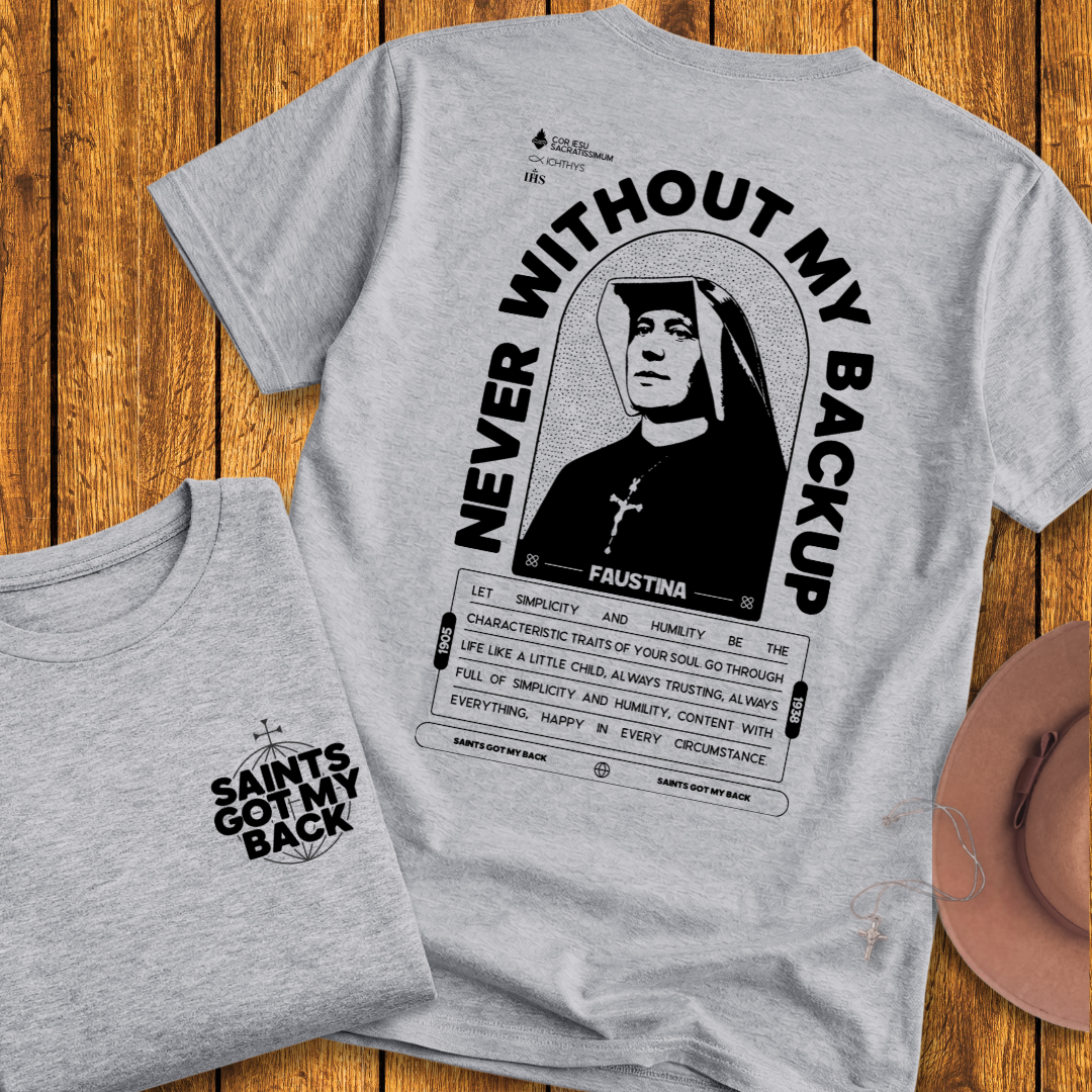 St Faustina Back Print T-Shirt