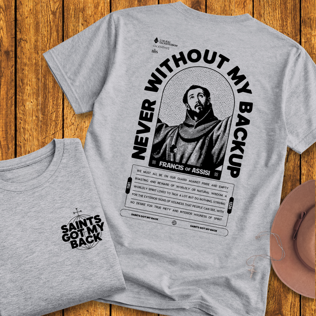 St Francis of Assisi Back Print T-Shirt
