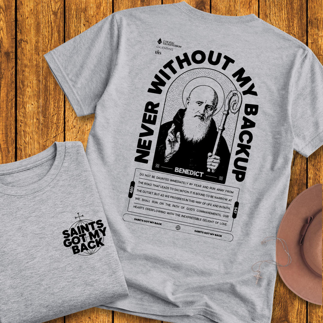 St Benedict Back Print T-Shirt