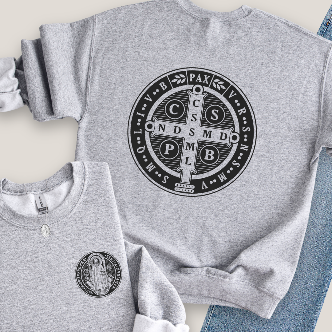 St Benedict Medal Back Print Sweatshirt